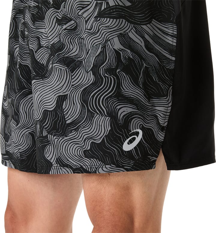 Asics Men's Fujitrail All Over Print 5in Shorts Performance Black/Carbon/Cream Asics