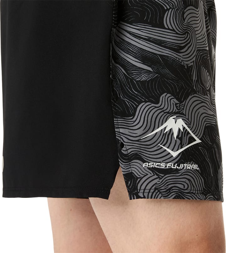 Asics Men's Fujitrail All Over Print 5in Shorts Performance Black/Carbon/Cream Asics