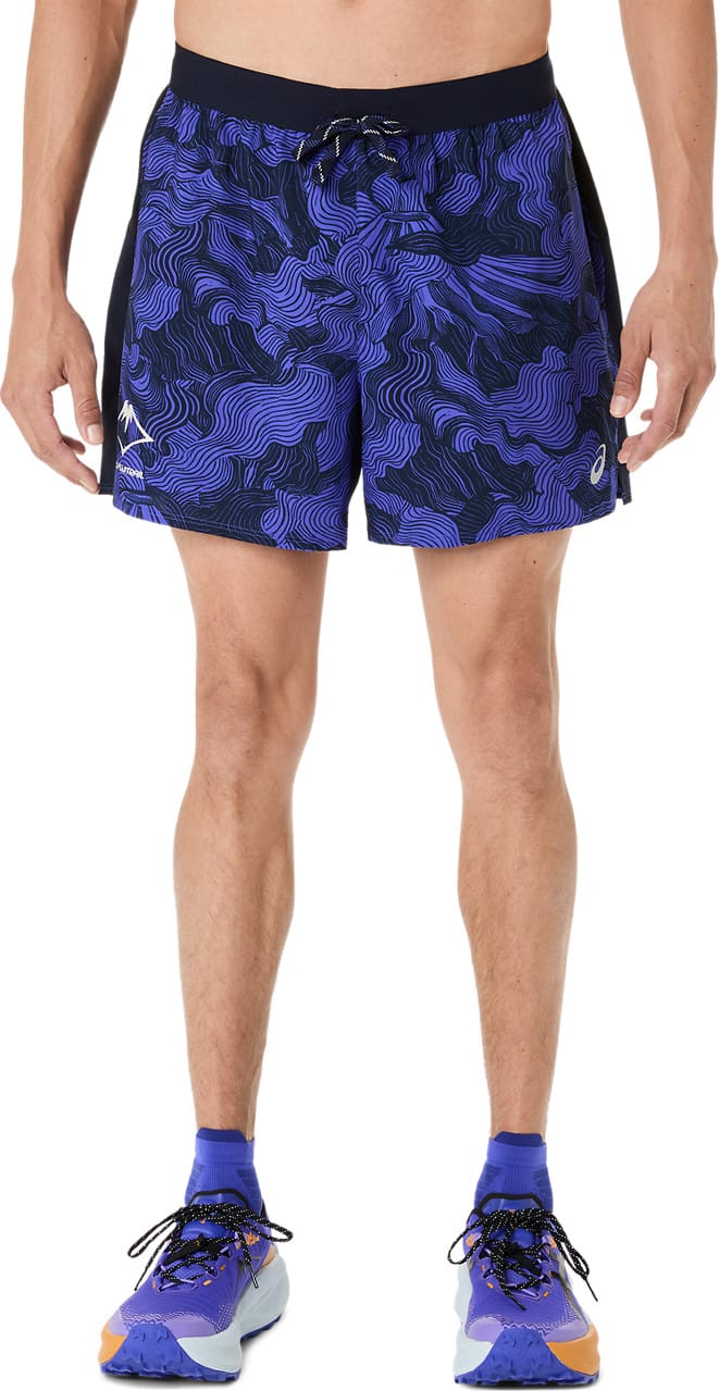 Asics Men's Fujitrail All Over Print 5in Shorts Midnight/Cobalt Burst/Cream