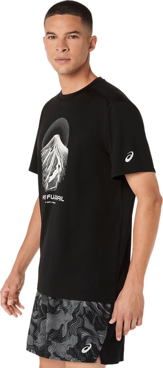 Asics Men's Fujitrail Logo Short Sleeve Top Performance Black/Cream/Carbon Asics