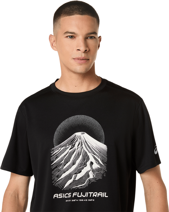 Asics Men's Fujitrail Logo Short Sleeve Top Performance Black/Cream/Carbon Asics