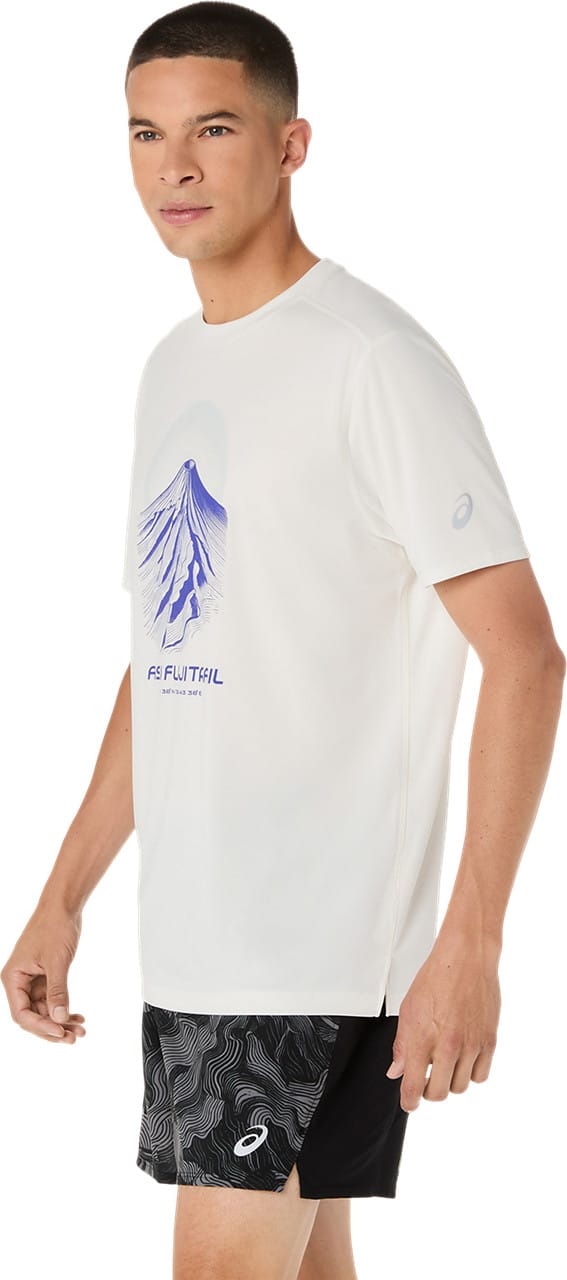 Asics Men's Fujitrail Logo Short Sleeve Top Cream/Cobalt Burst/Cool Grey Asics