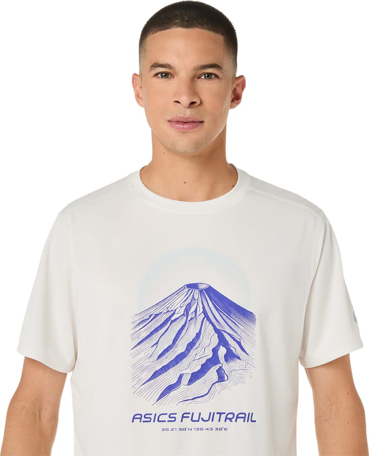 Asics Men's Fujitrail Logo Short Sleeve Top Cream/Cobalt Burst/Cool Grey Asics