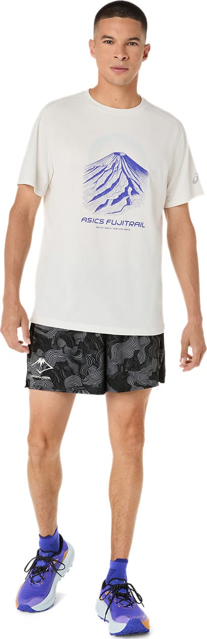 Asics Men's Fujitrail Logo Short Sleeve Top Cream/Cobalt Burst/Cool Grey Asics