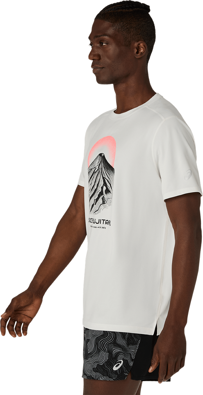 Asics Men's Fujitrail Logo Short Sleeve Top Cream Asics