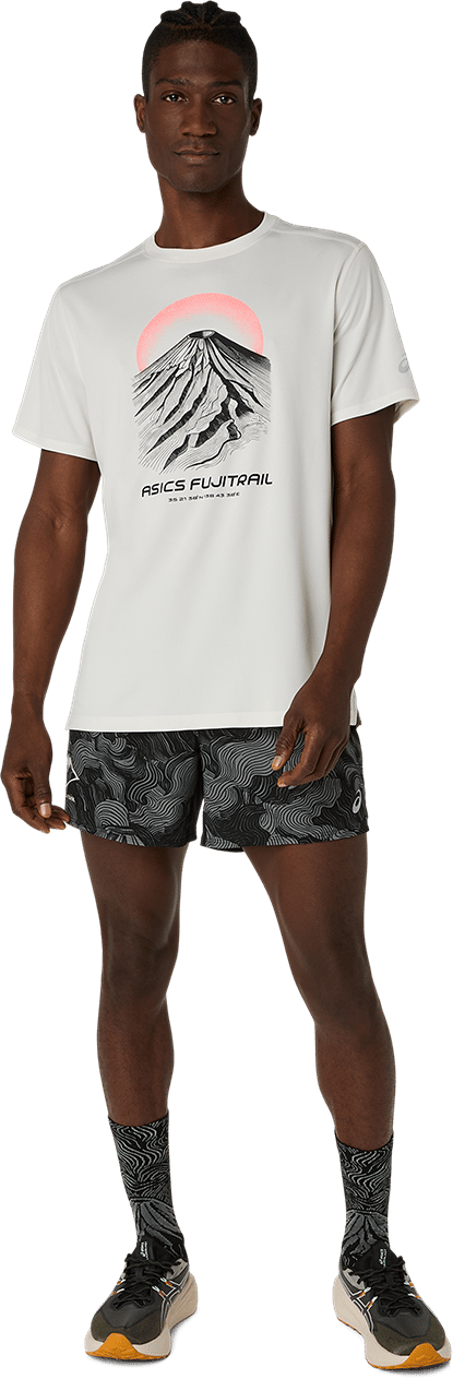 Asics Men's Fujitrail Logo Short Sleeve Top Cream Asics