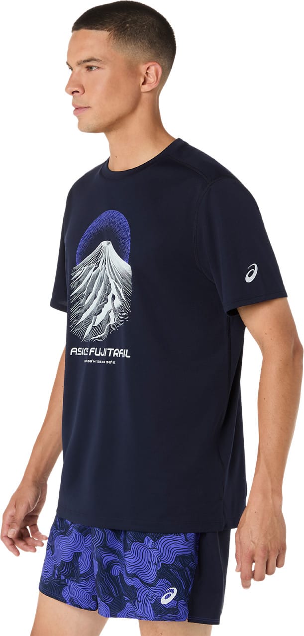 Asics Men's Fujitrail Logo Short Sleeve Top Midnight/Cobalt Burst/Cool Grey Asics