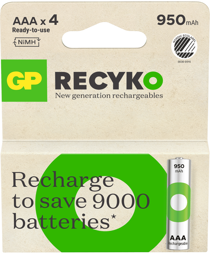 GP Batterier Recyko AAA-Battery 950mAh 4-pack Nocolour GP Batterier