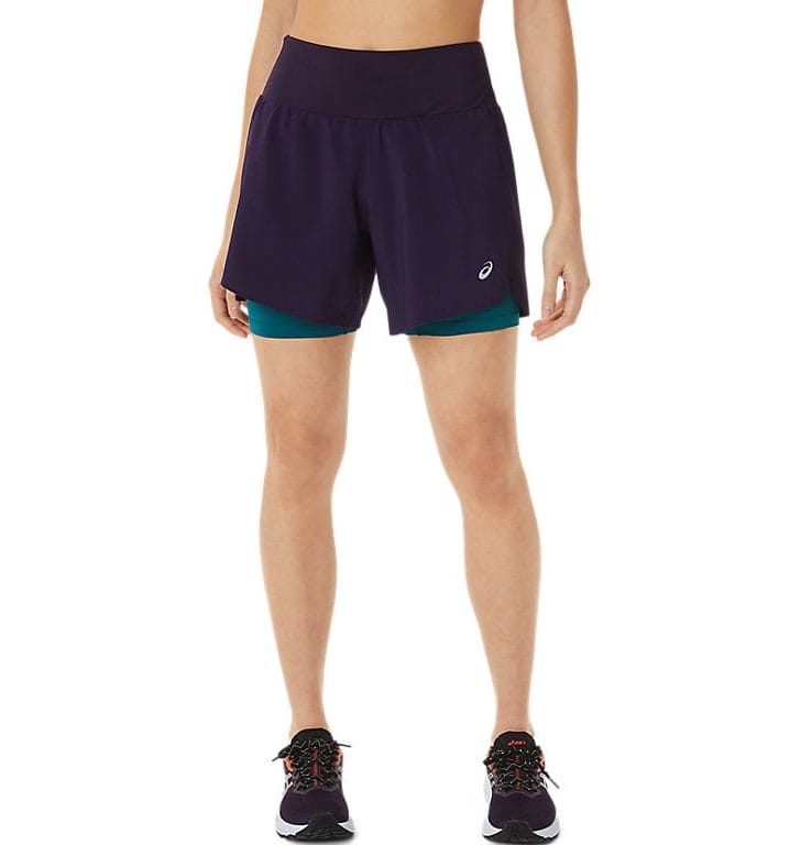 Asics Women's Road 2-N-1 5.5in Short Night Shade/Velvet Pine Asics