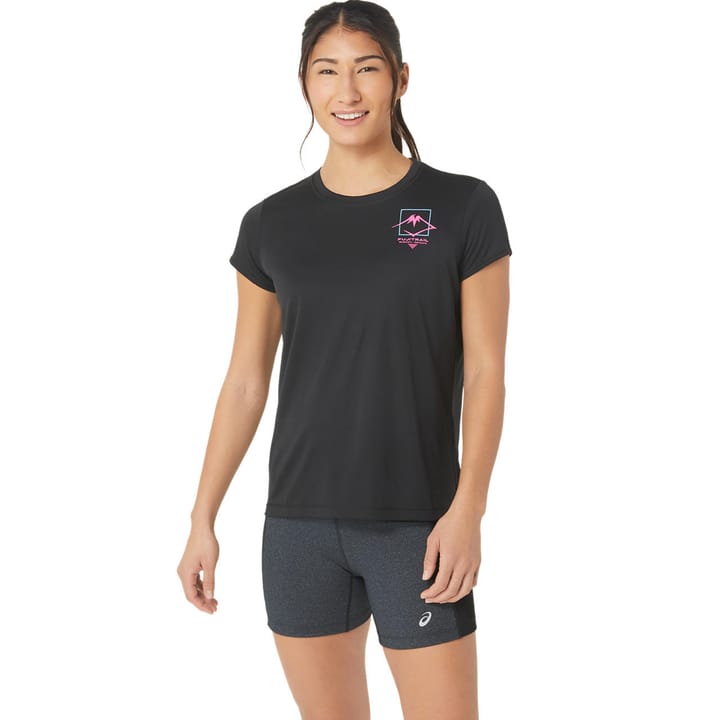 Women's Fujitrail Logo Short Sleeve Top Performance Black Asics Women's Fujitrail Logo Short Sleeve Top Performance Black Asics