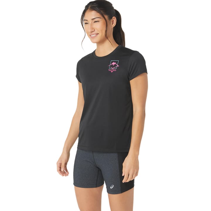 Women's Fujitrail Logo Short Sleeve Top Performance Black Asics