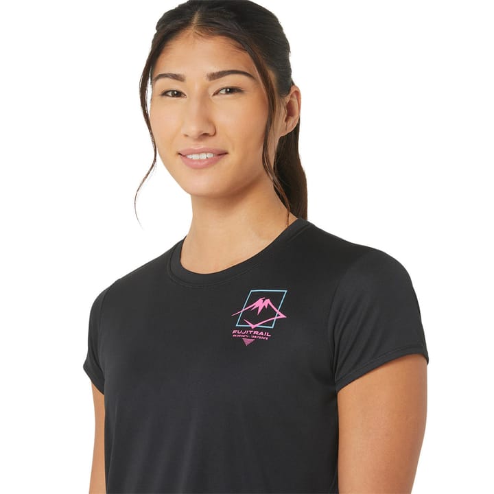 Women's Fujitrail Logo Short Sleeve Top Performance Black Asics Women's Fujitrail Logo Short Sleeve Top Performance Black Asics