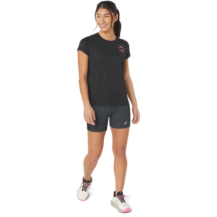 Women's Fujitrail Logo Short Sleeve Top Performance Black Asics Women's Fujitrail Logo Short Sleeve Top Performance Black Asics