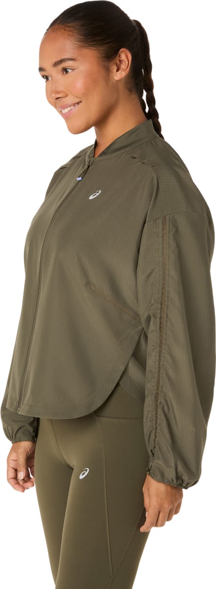 Women's Nagino Run Adjustable Jacket Dark Olive Asics