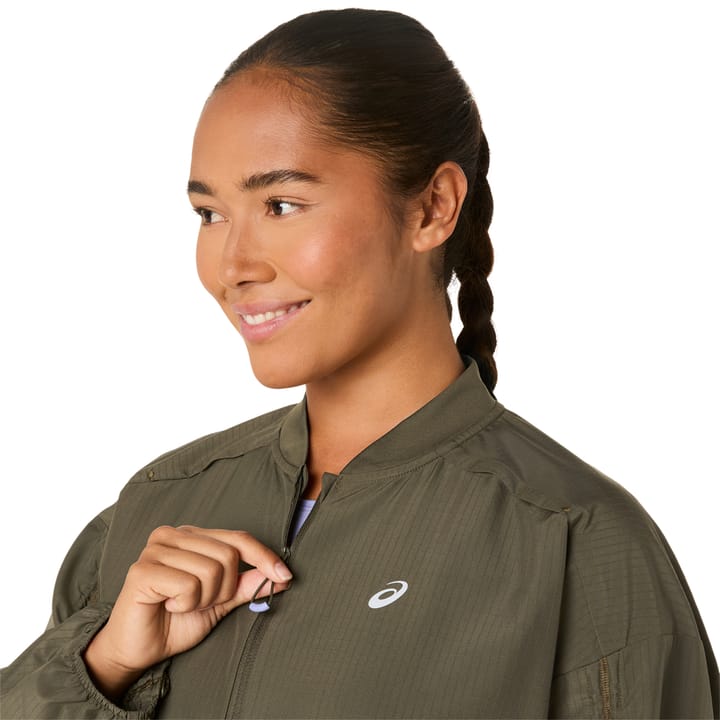 Women's Nagino Run Adjustable Jacket Dark Olive Asics