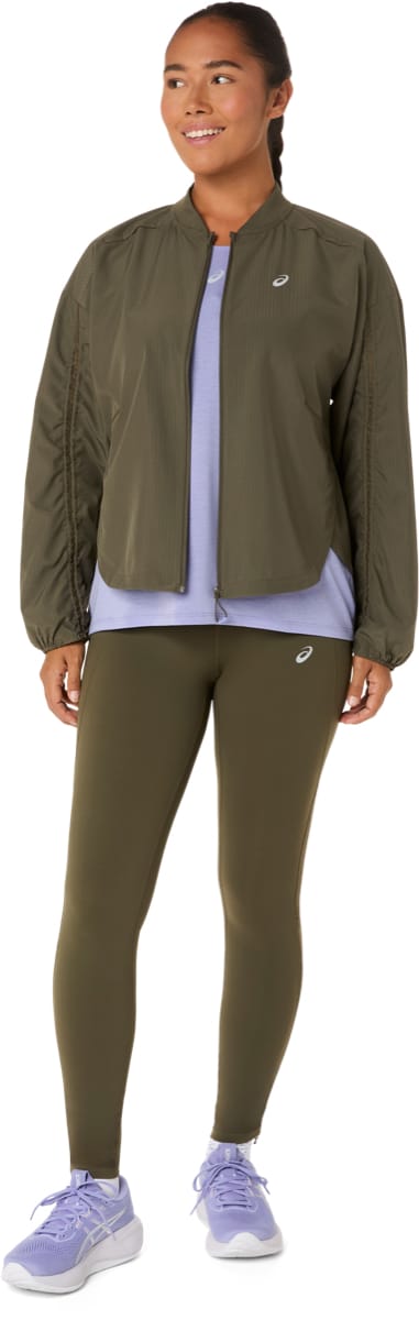 Women's Nagino Run Adjustable Jacket Dark Olive Asics