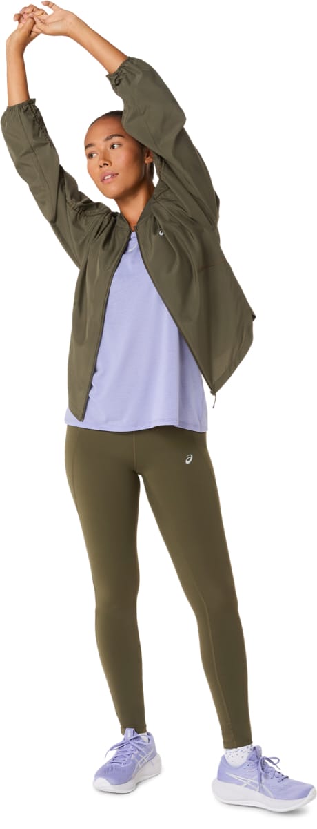 Women's Nagino Run Adjustable Jacket Dark Olive Asics