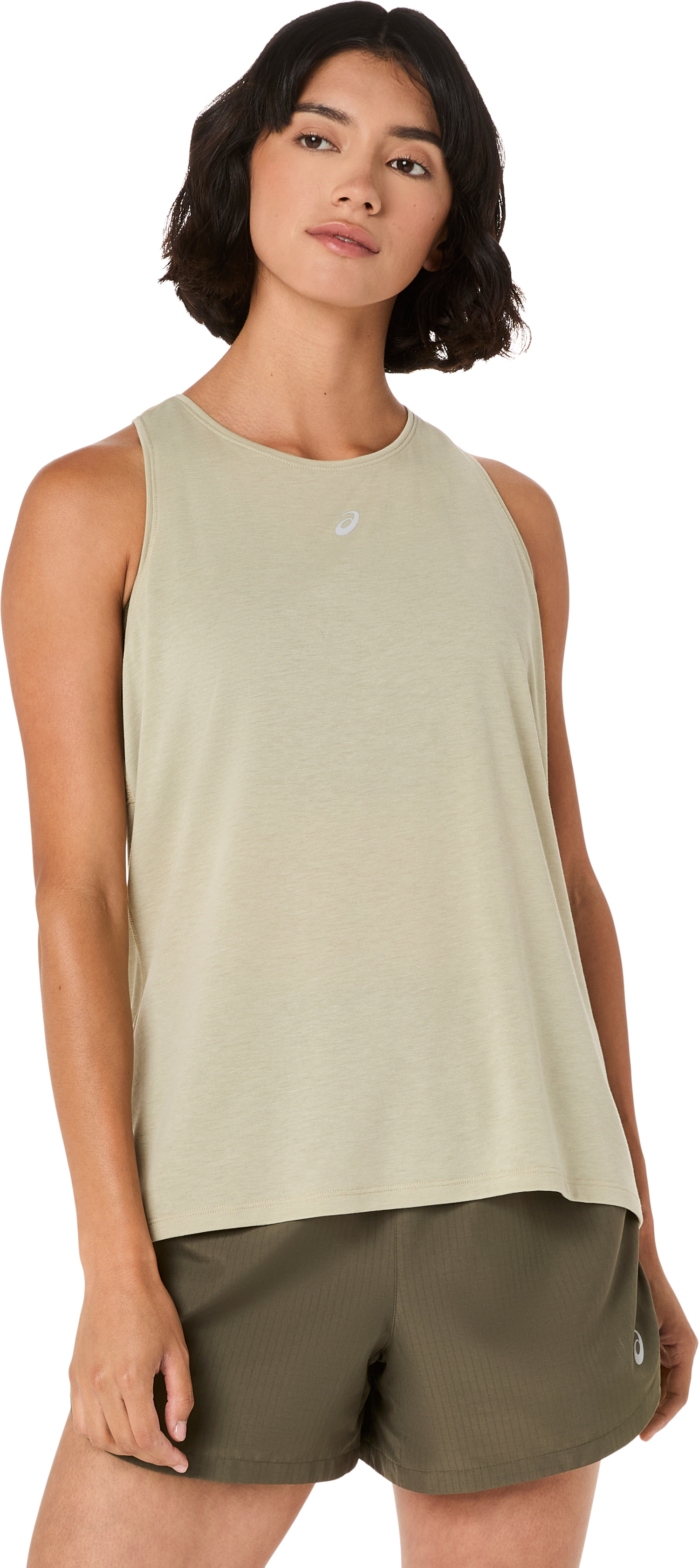 Asics Women's Nagino Run Adjustable Tank Khaki