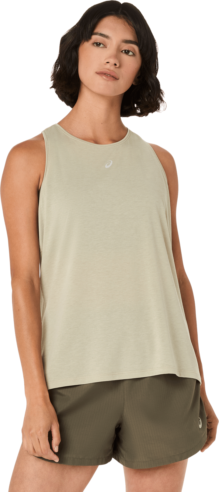 Asics Women's Nagino Run Adjustable Tank Khaki Asics