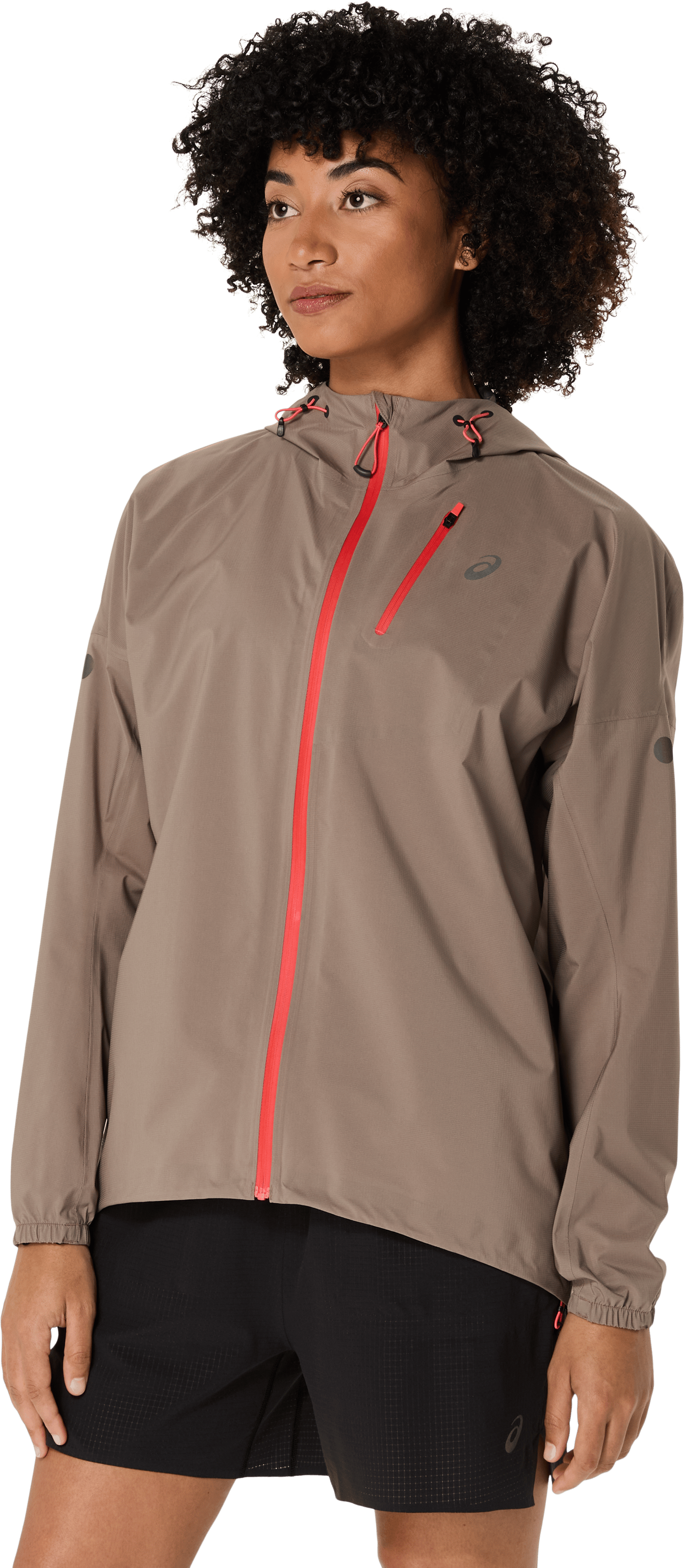 Asics Women's Fujitrail Elite Waterproof Jacket Taupe Grey