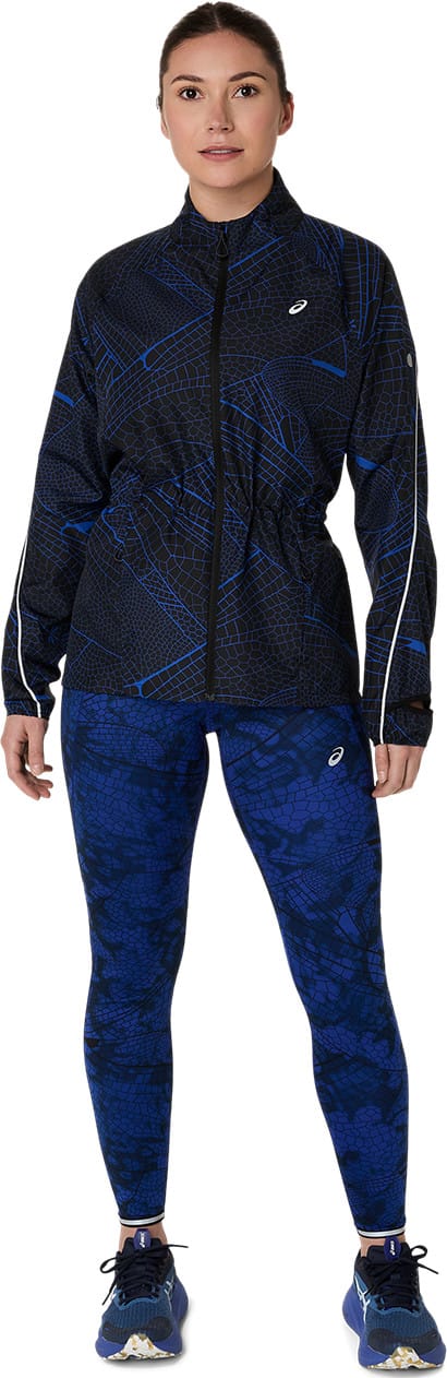 Asics Women's Road Lite-Show Packable Jacket Performance Black/Dark Cobalt Asics