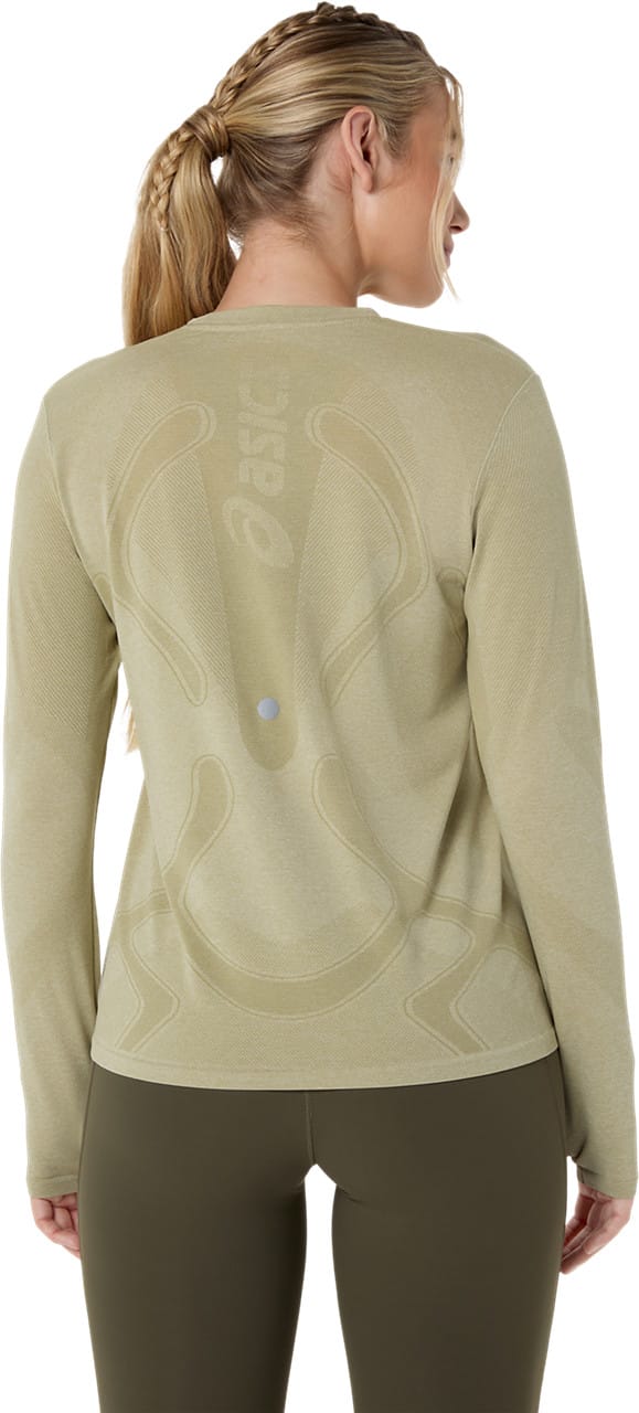Asics Women's Road Seamless Long Sleeve Top Khaki/Cream Asics