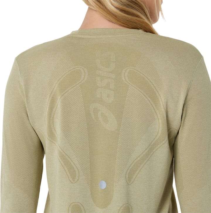 Asics Women's Road Seamless Long Sleeve Top Khaki/Cream Asics