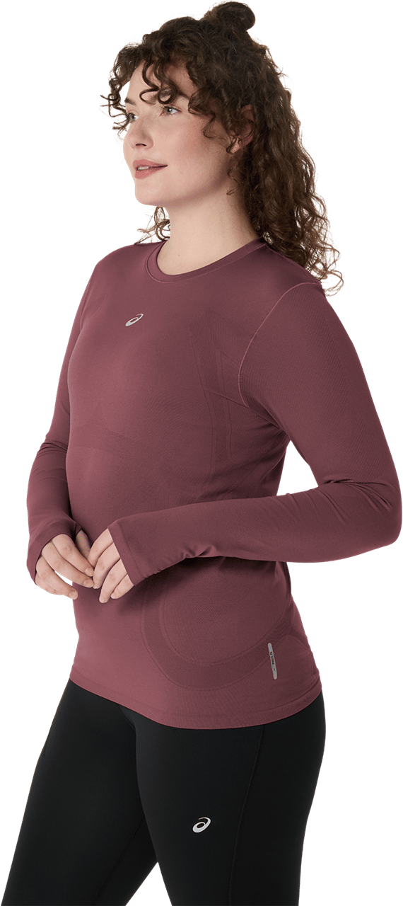 Asics Women's Road Seamless Long Sleeve Top Dark Currant/Port Royal Asics Asics Women's Road Seamless Long Sleeve Top Dark Currant/Port Royal Asics