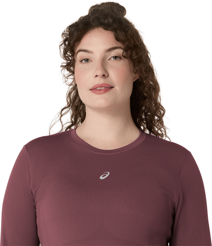 Asics Women's Road Seamless Long Sleeve Top Dark Currant/Port Royal Asics Asics Women's Road Seamless Long Sleeve Top Dark Currant/Port Royal Asics