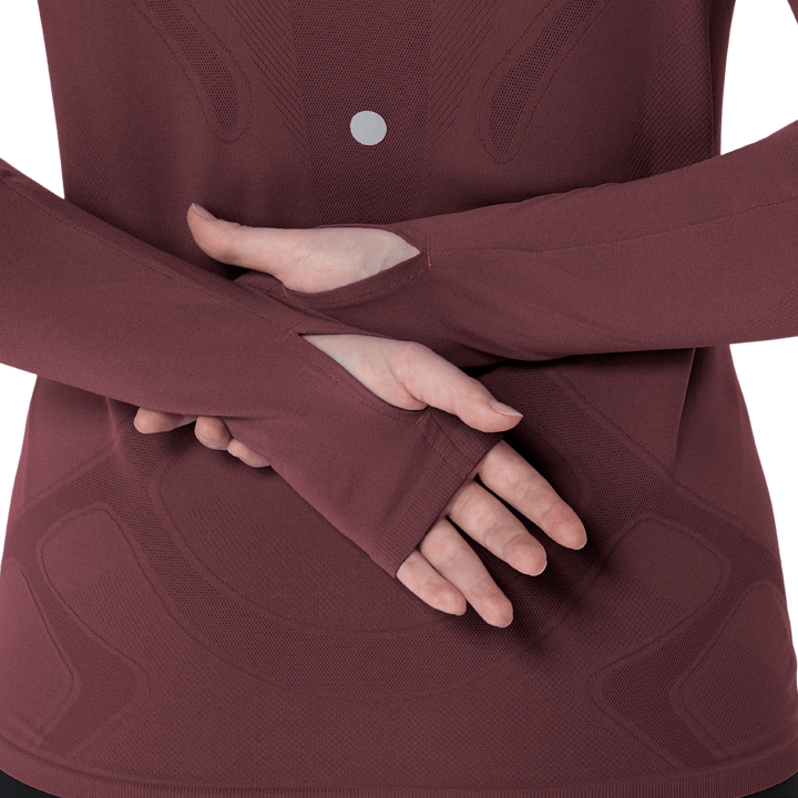 Asics Women's Road Seamless Long Sleeve Top Dark Currant/Port Royal Asics Asics Women's Road Seamless Long Sleeve Top Dark Currant/Port Royal Asics