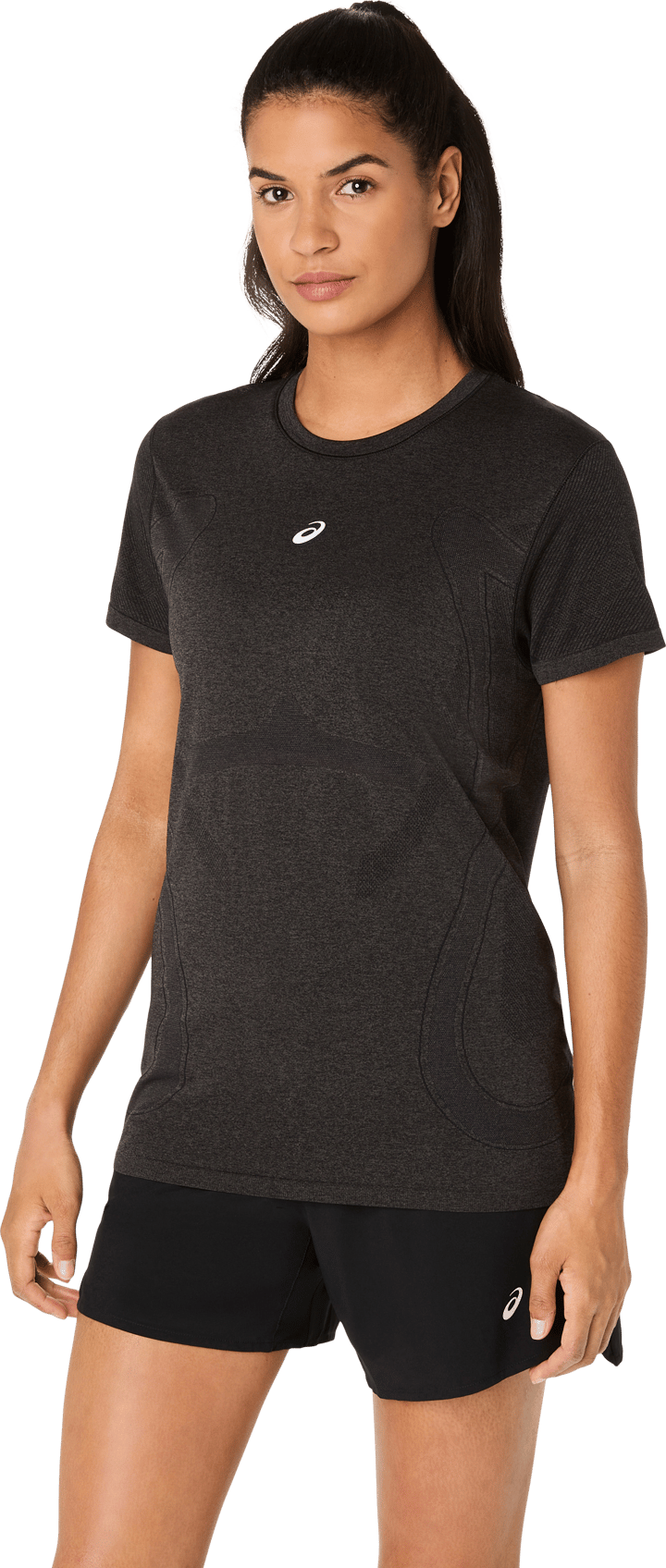 Asics Women's Road Seamless Short Sleeve Top Performance Black/Graphite Grey Asics