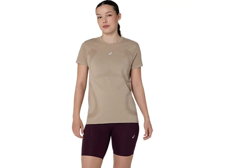 Asics Women's Road Seamless Short Sleeve Top Greige Asics