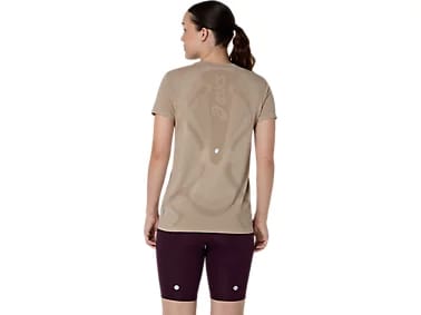 Asics Women's Road Seamless Short Sleeve Top Greige Asics