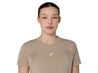 Asics Women's Road Seamless Short Sleeve Top Greige Asics