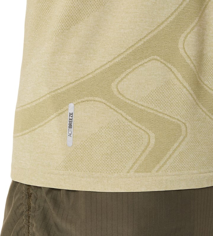 Asics Women's Road Seamless Short Sleeve Top Khaki/Cream Asics