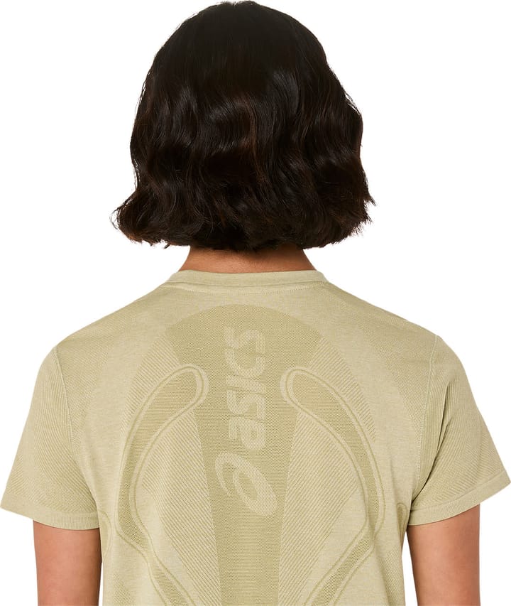 Asics Women's Road Seamless Short Sleeve Top Khaki/Cream Asics