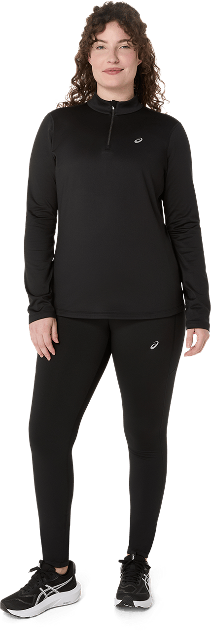 Asics Women's Asics Core Long Sleeve 1/2 Zip Winter Top Performance Black Asics