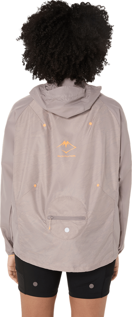 Asics Women's Fujitrail Packable Windbreaker Rainstorm Grey Asics