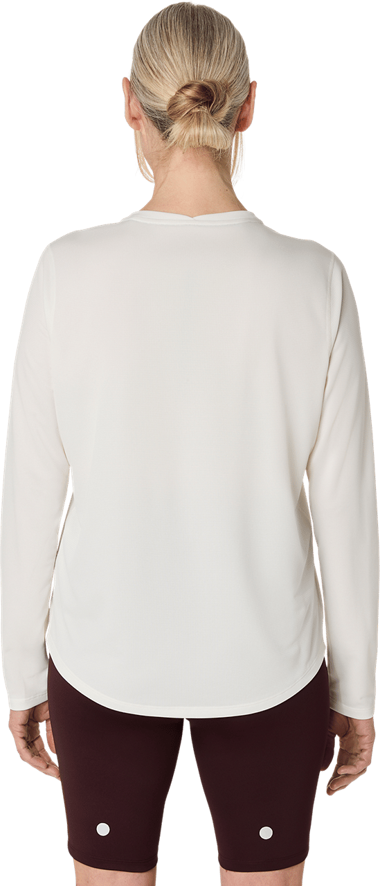 Asics Women's Fujitrail Logo Long Sleeve Top Cream Asics