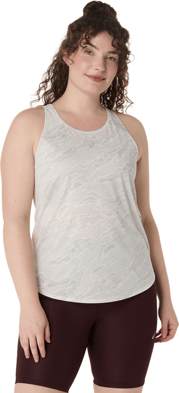 Asics Women's Fujitrail Tank Cream/Rainstorm Grey Asics Asics Women's Fujitrail Tank Cream/Rainstorm Grey Asics