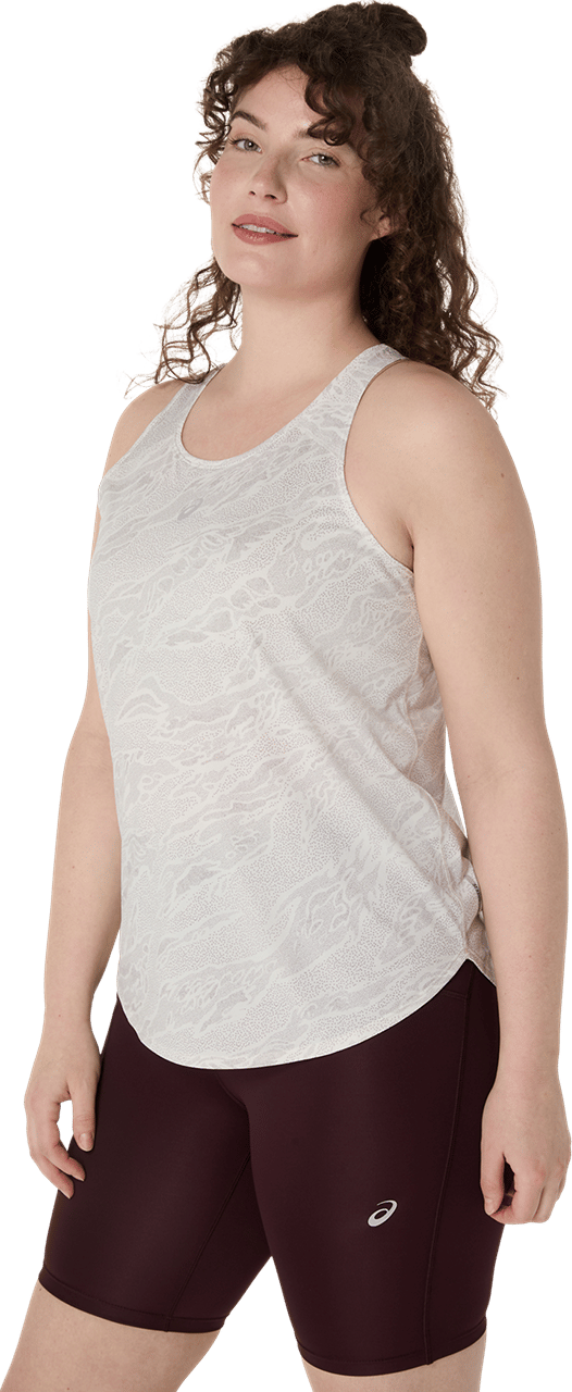 Asics Women's Fujitrail Tank Cream/Rainstorm Grey Asics Asics Women's Fujitrail Tank Cream/Rainstorm Grey Asics