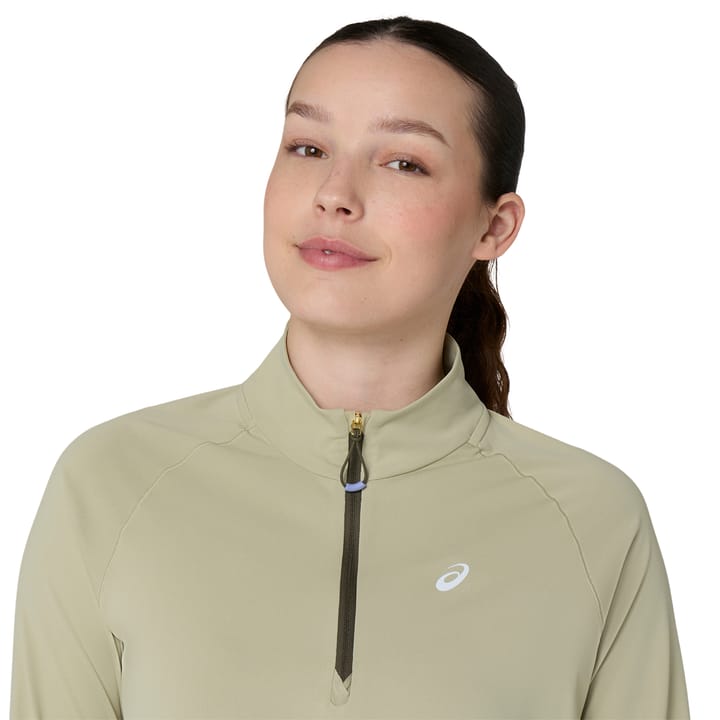 Asics Nagino Run 1/4 Zip Ls Top W Khaki Asics