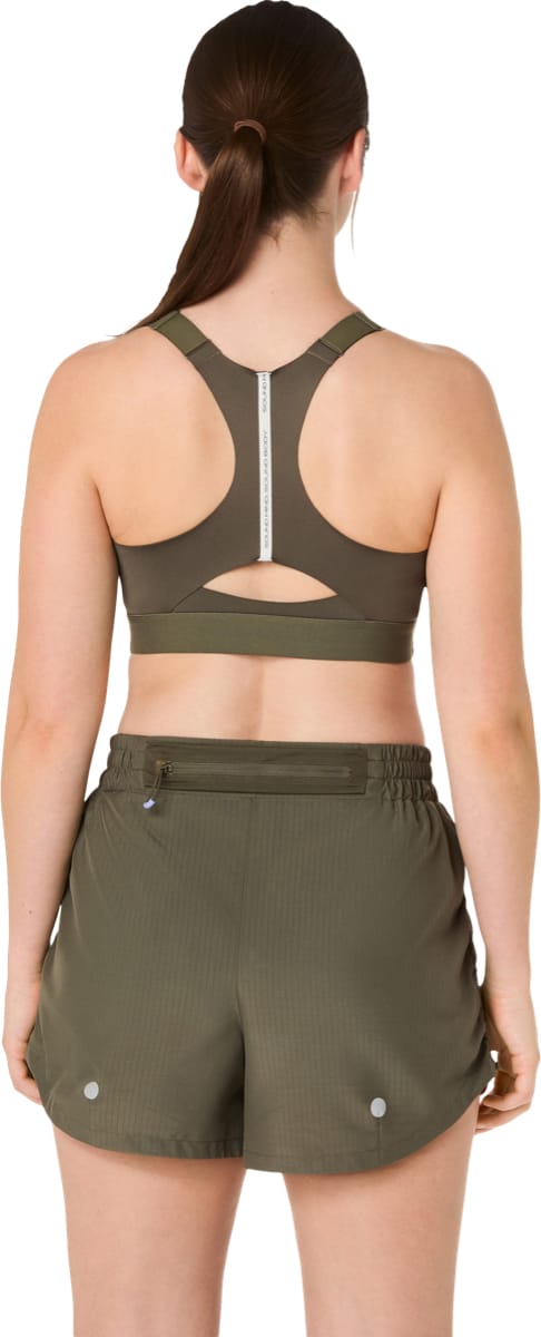 Asics Road Combination Zip Bra W Dark Olive Asics