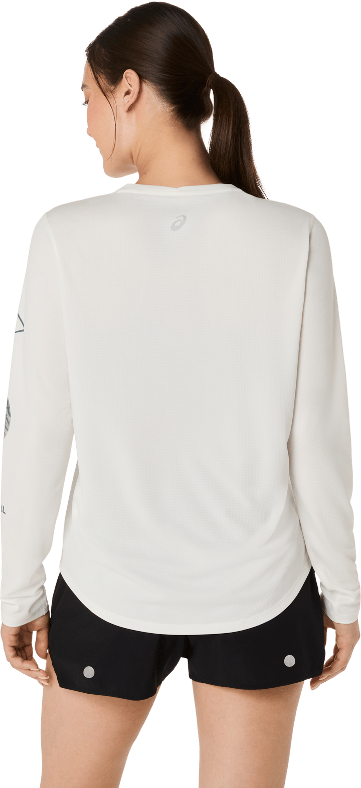 Asics Women's Fujitrail Logo Long Sleeve Top Cream Asics