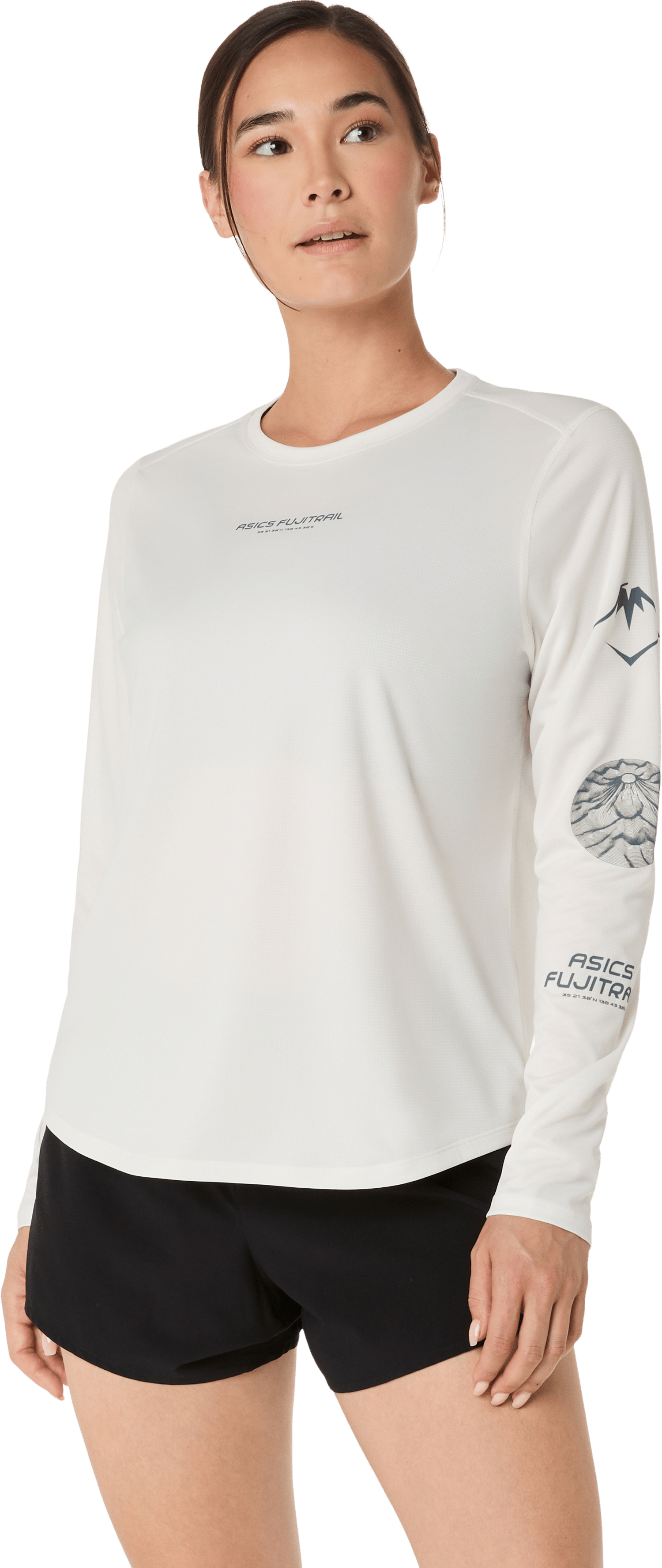 Asics Women's Fujitrail Logo Long Sleeve Top Cream