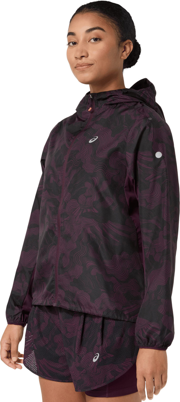 Asics Women's Fujitrail Packable Jacket Dark Aubergine Asics
