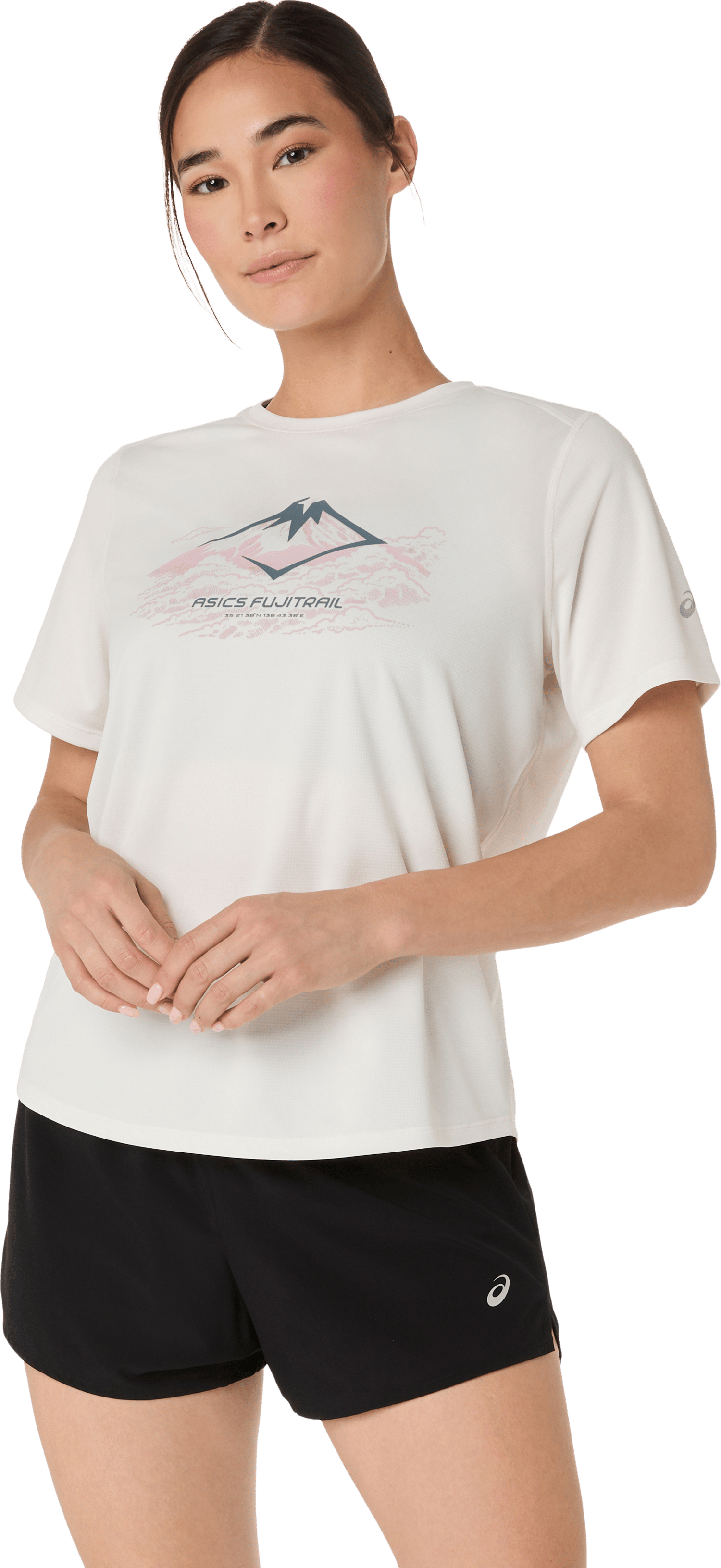 Asics Women's Fujitrail Logo Short Sleeve Top Cream
