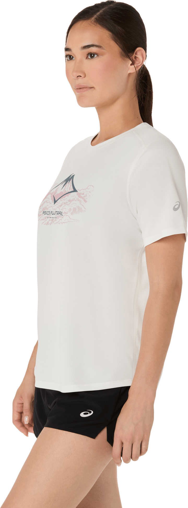 Asics Women's Fujitrail Logo Short Sleeve Top Cream Asics