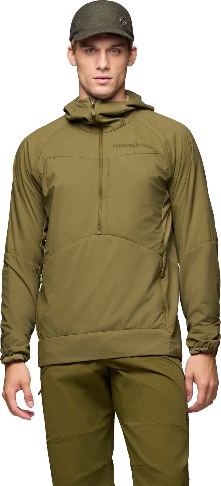 Norrøna Men's Møre Octa Zip Hood  Dark Olive Norrøna