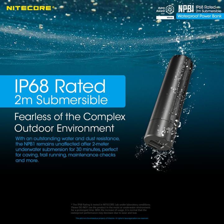 Nitecore Npb1 Waterproof Powerbank 5000 Mah Black Nitecore Nitecore Npb1 Waterproof Powerbank 5000 Mah Black Nitecore